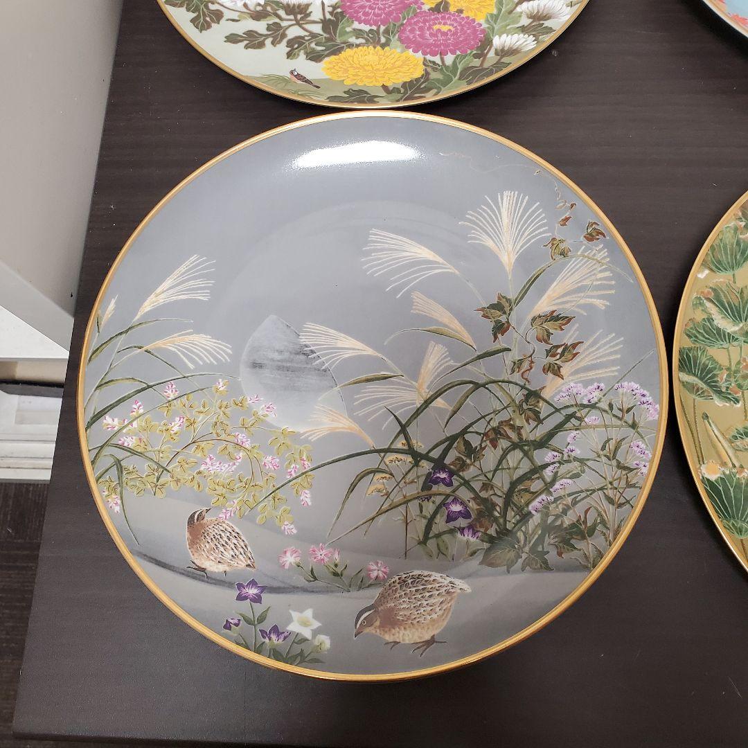 値下げ　フランクリンポーセリン　花鳥　12ヶ月絵皿