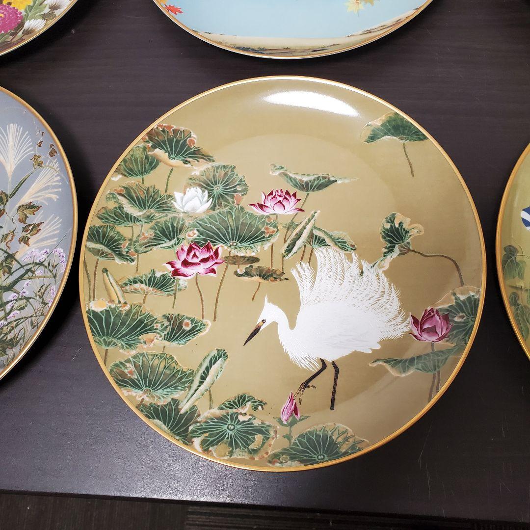 値下げ　フランクリンポーセリン　花鳥　12ヶ月絵皿