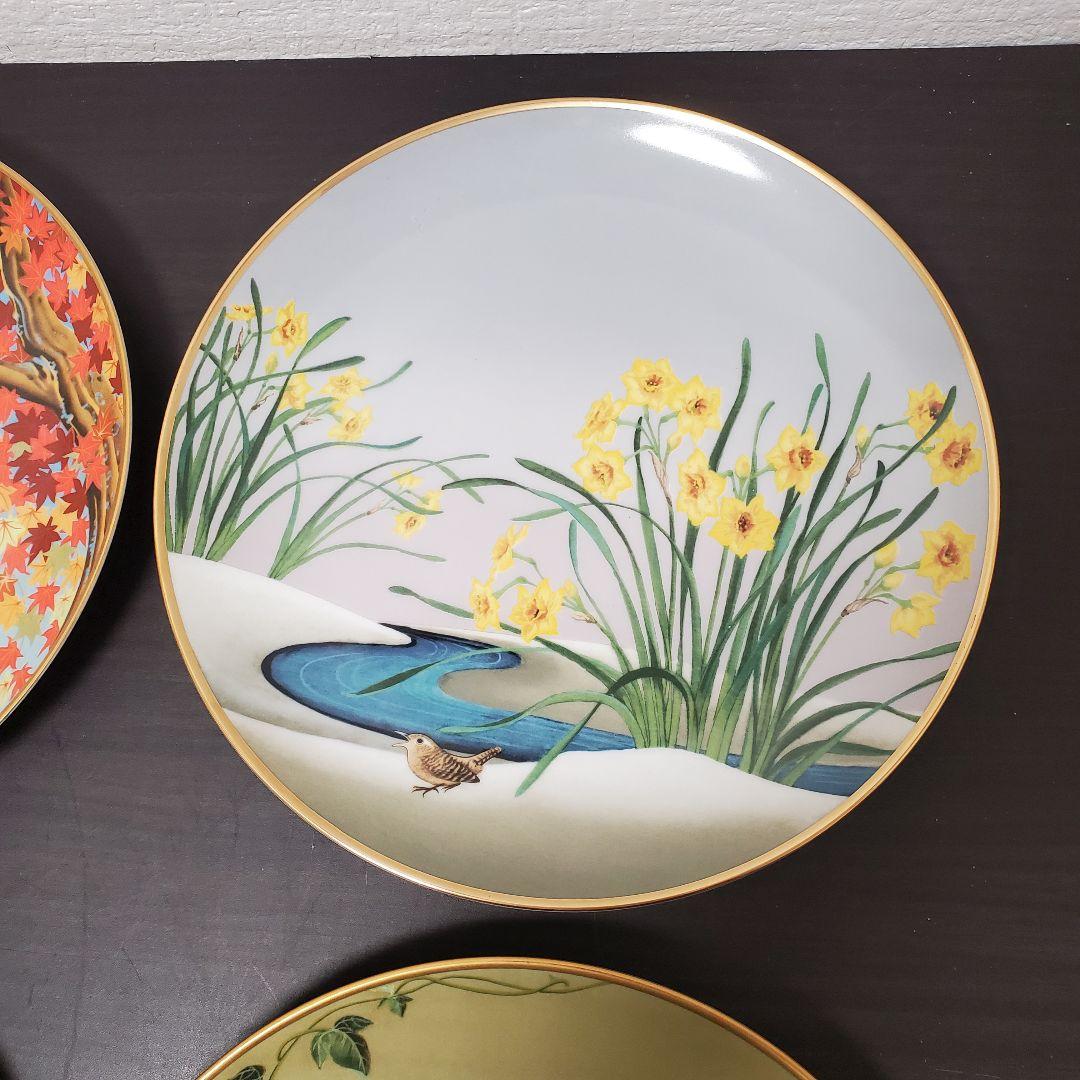 値下げ　フランクリンポーセリン　花鳥　12ヶ月絵皿