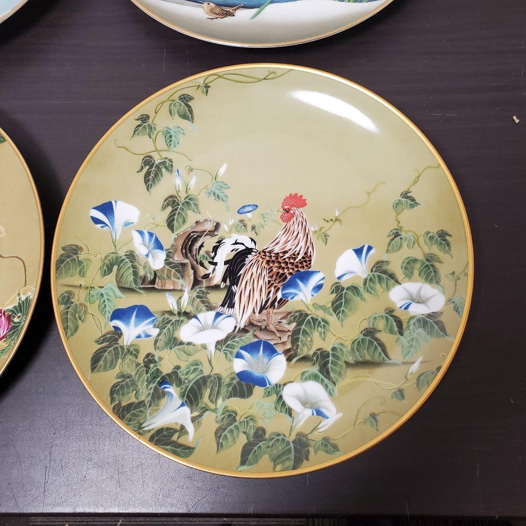 値下げ　フランクリンポーセリン　花鳥　12ヶ月絵皿