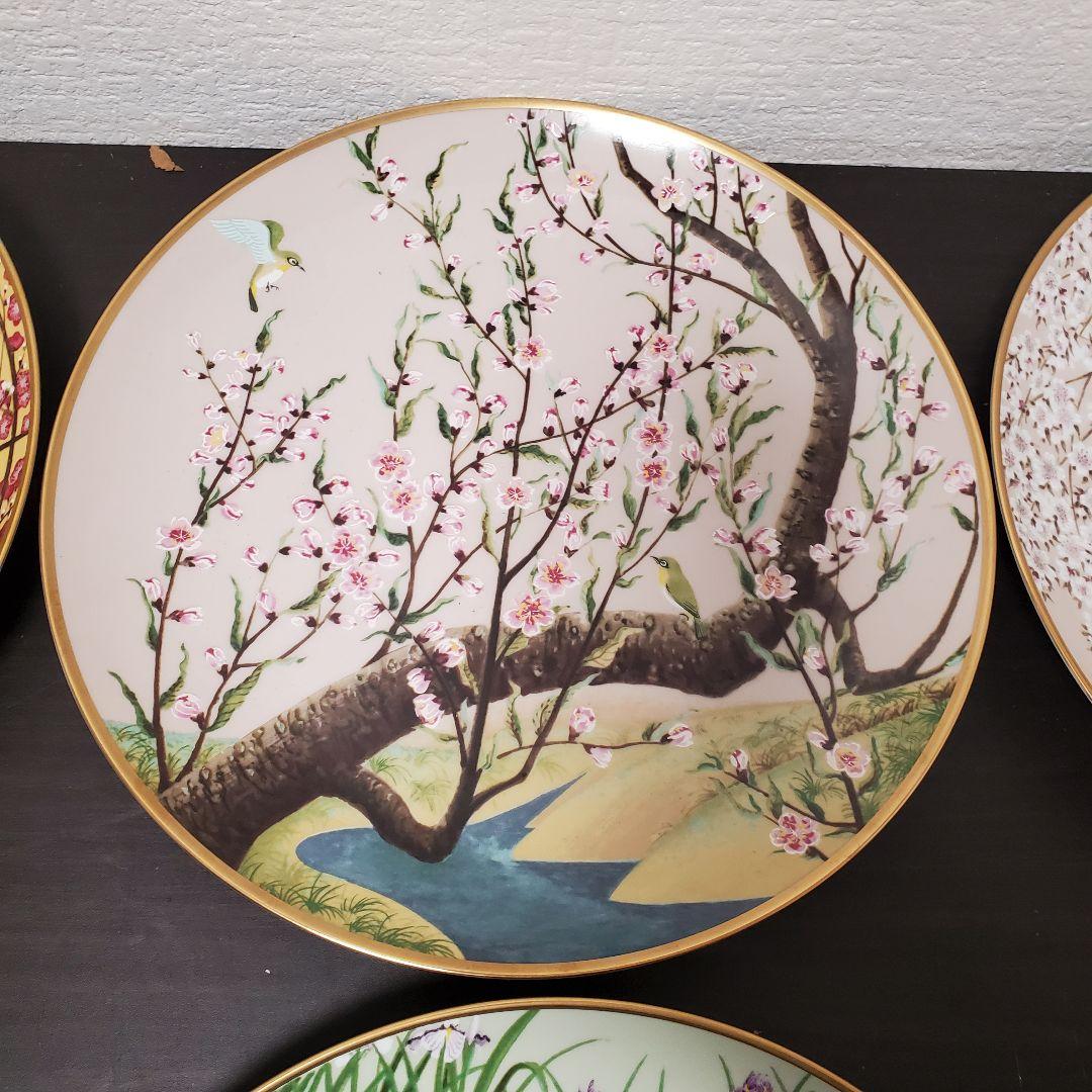 値下げ　フランクリンポーセリン　花鳥　12ヶ月絵皿