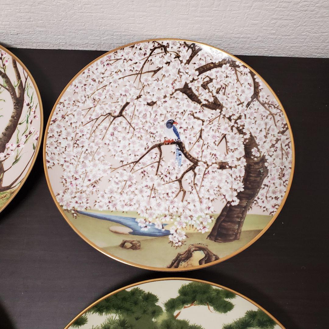 値下げ　フランクリンポーセリン　花鳥　12ヶ月絵皿