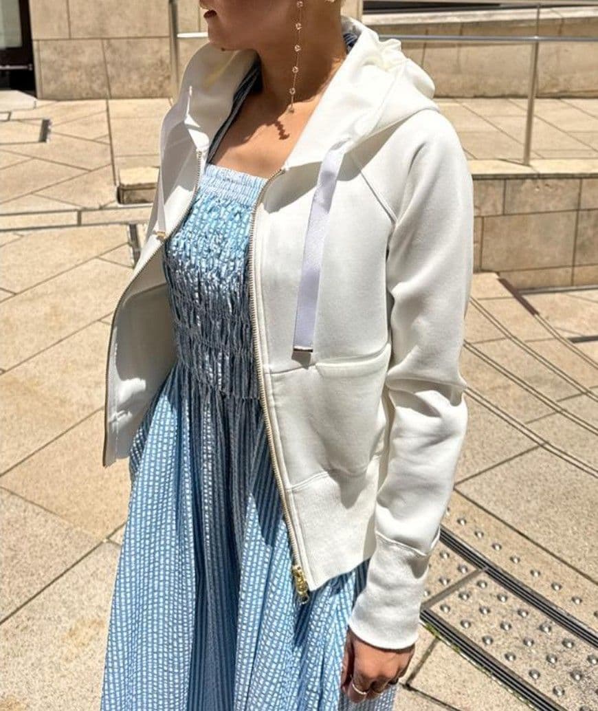 ま*も様 【JENNE】日本製美ラインパーカー(ホワイト)