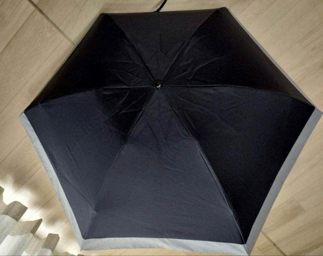 サンバリア100 　折り畳み傘 　ネイビー　完全遮光　三段折 コンビ