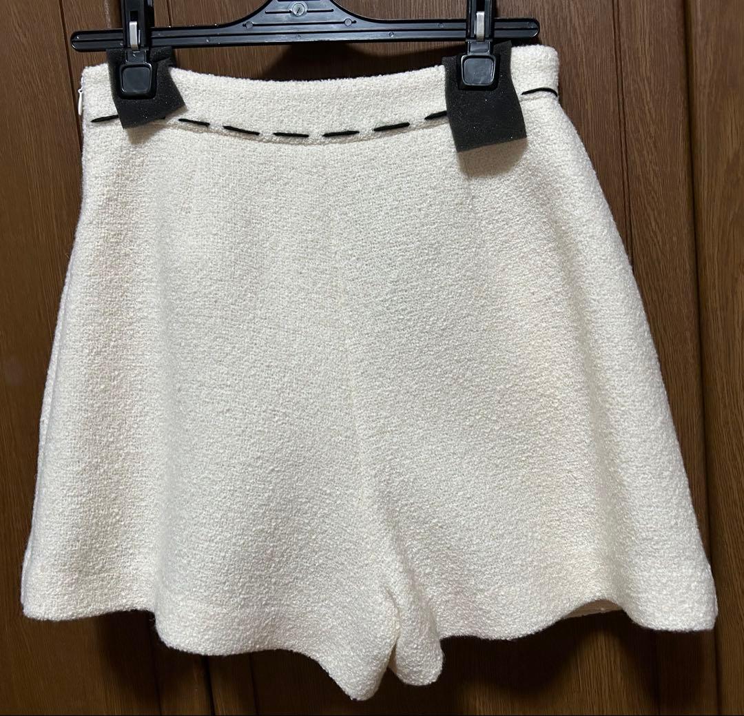 新品タグ付き★ shéllerシェリエstitch tweed culottes