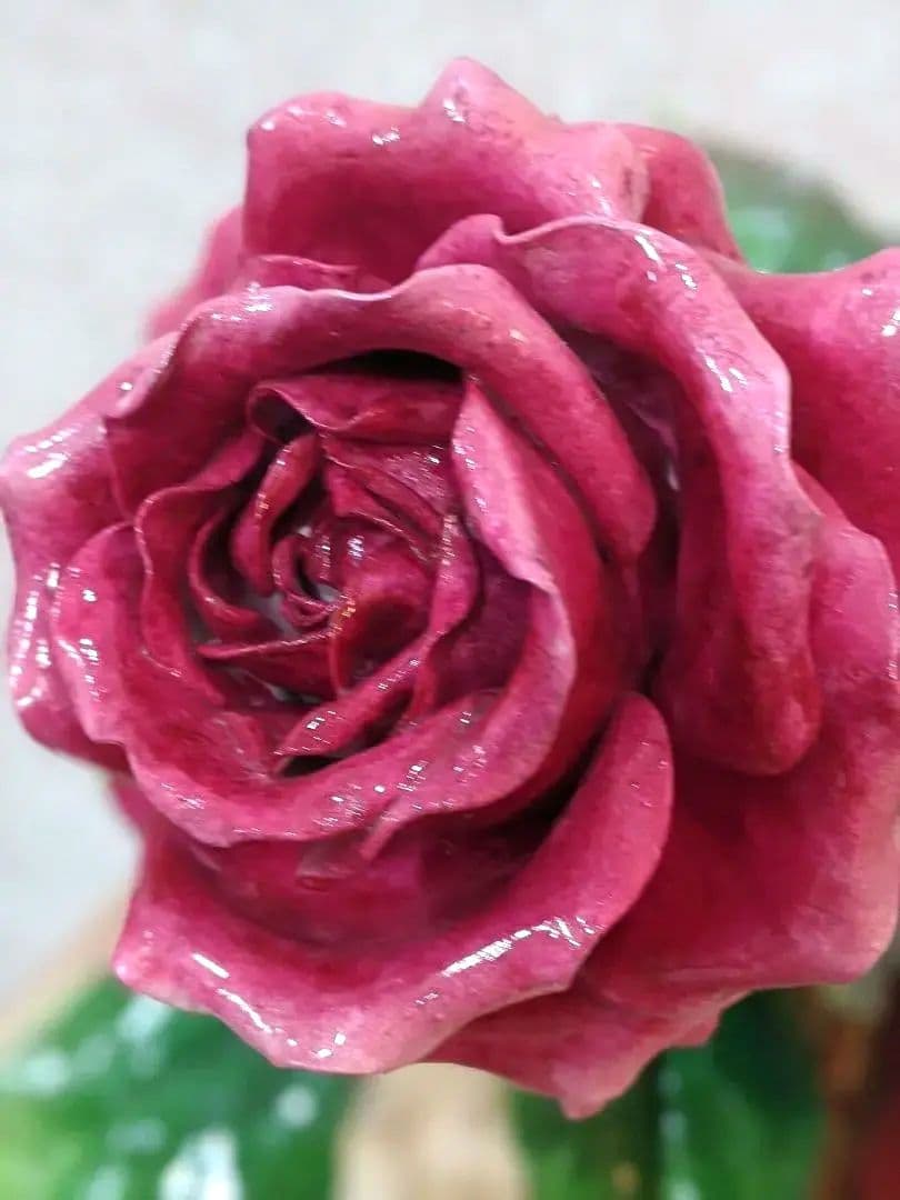 ロココ調薔薇✨粘土花✨陶器風✨クレイフラワー✨ハンドメイド