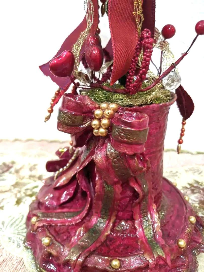 ロココ調薔薇✨粘土花✨陶器風✨クレイフラワー✨ハンドメイド