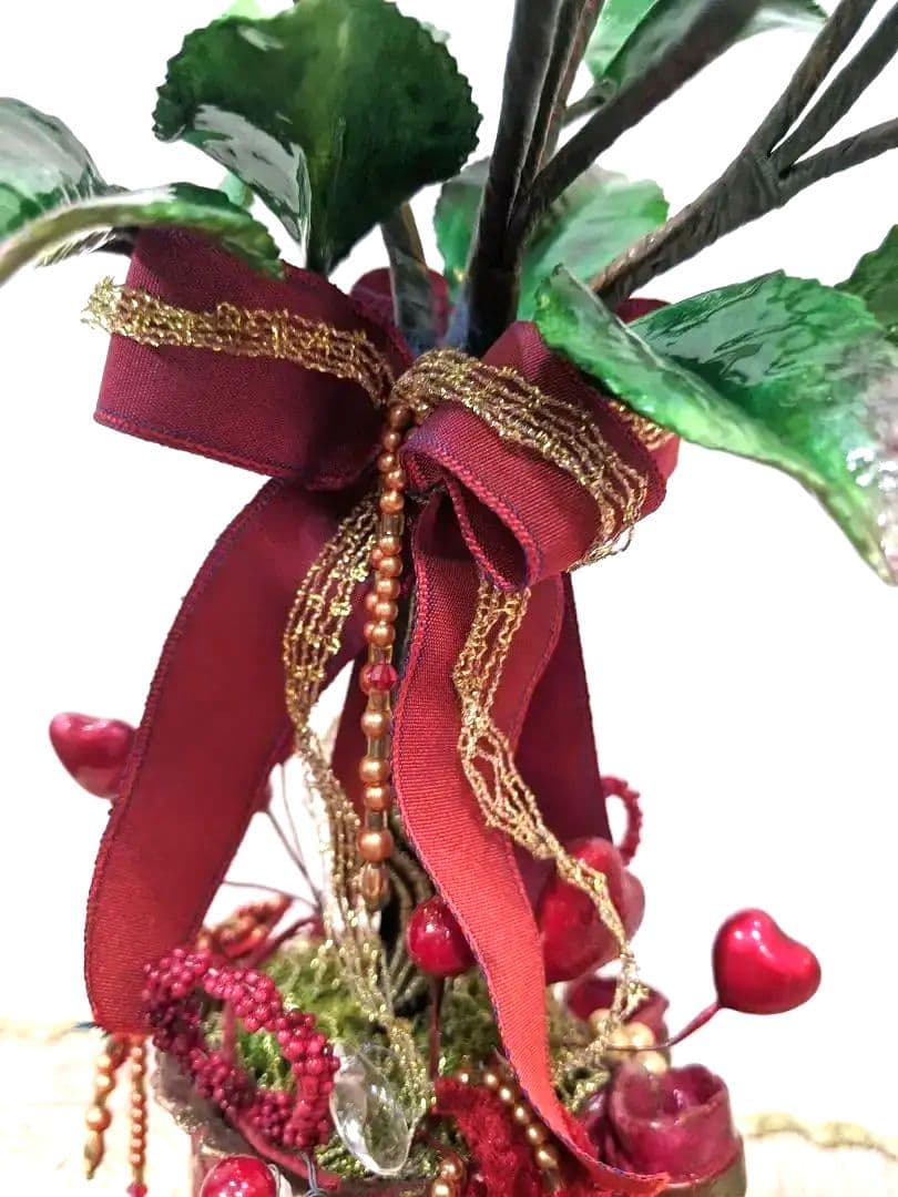 ロココ調薔薇✨粘土花✨陶器風✨クレイフラワー✨ハンドメイド