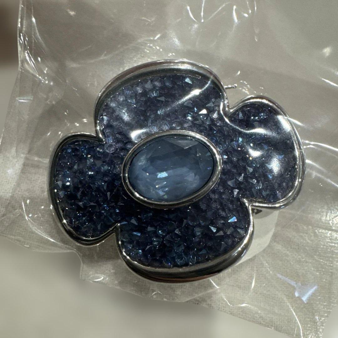 コンプレックスビズ　青い花型クリスタルヘアピン　スワロフスキー