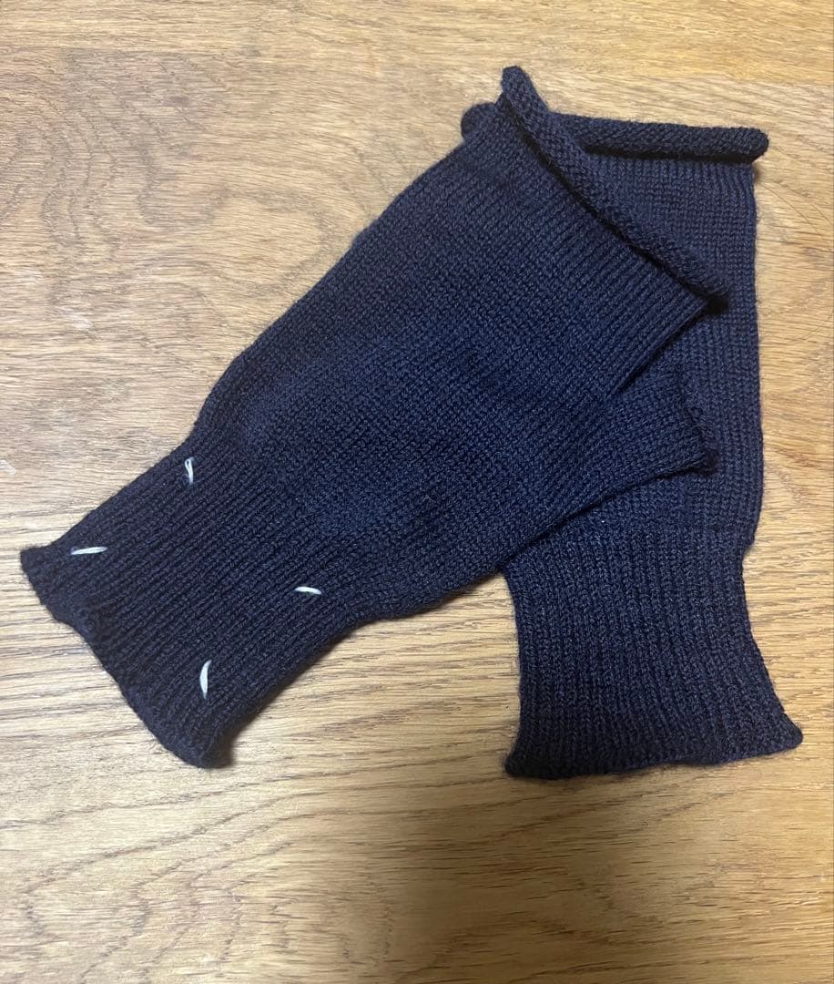 美品 Maison Margiela フィンガーレス グローブ ネイビー 手袋