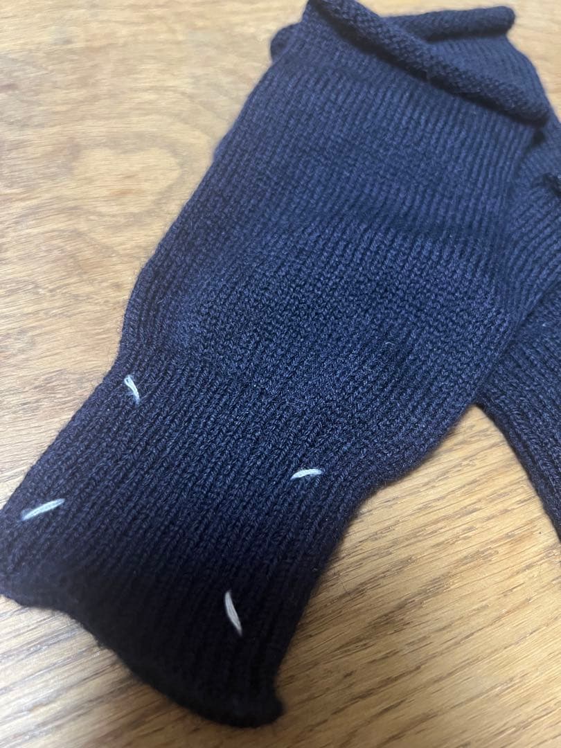 美品 Maison Margiela フィンガーレス グローブ ネイビー 手袋