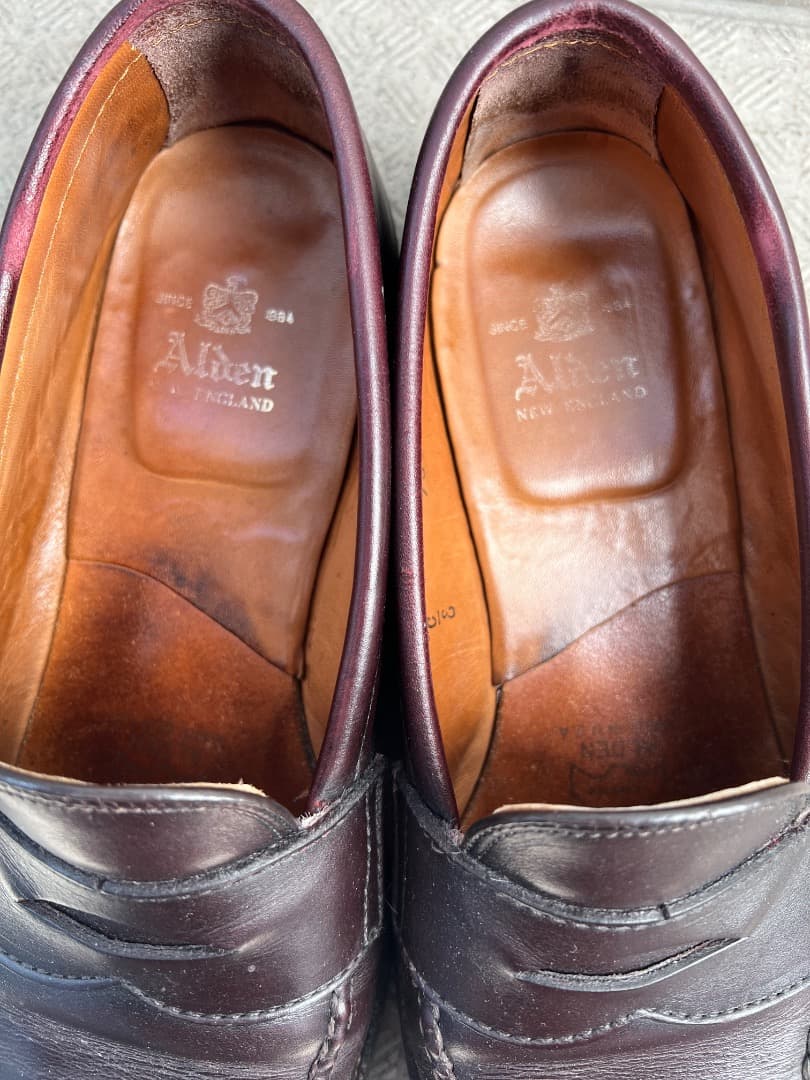 Alden バーガンディ カーフレザー ローファー　7E