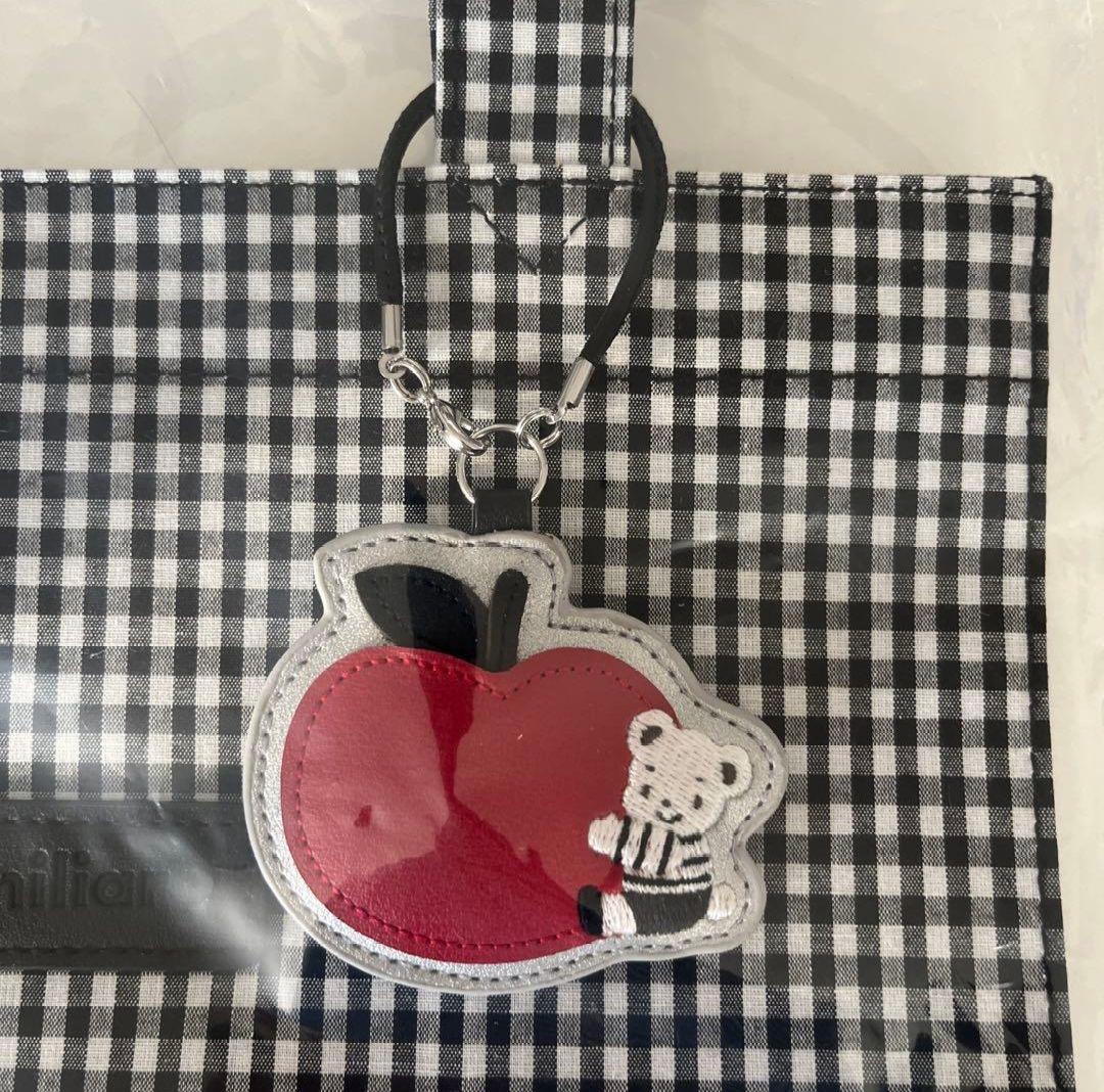 familiar　チャーム付きトートバッグ　ギンガムチェック