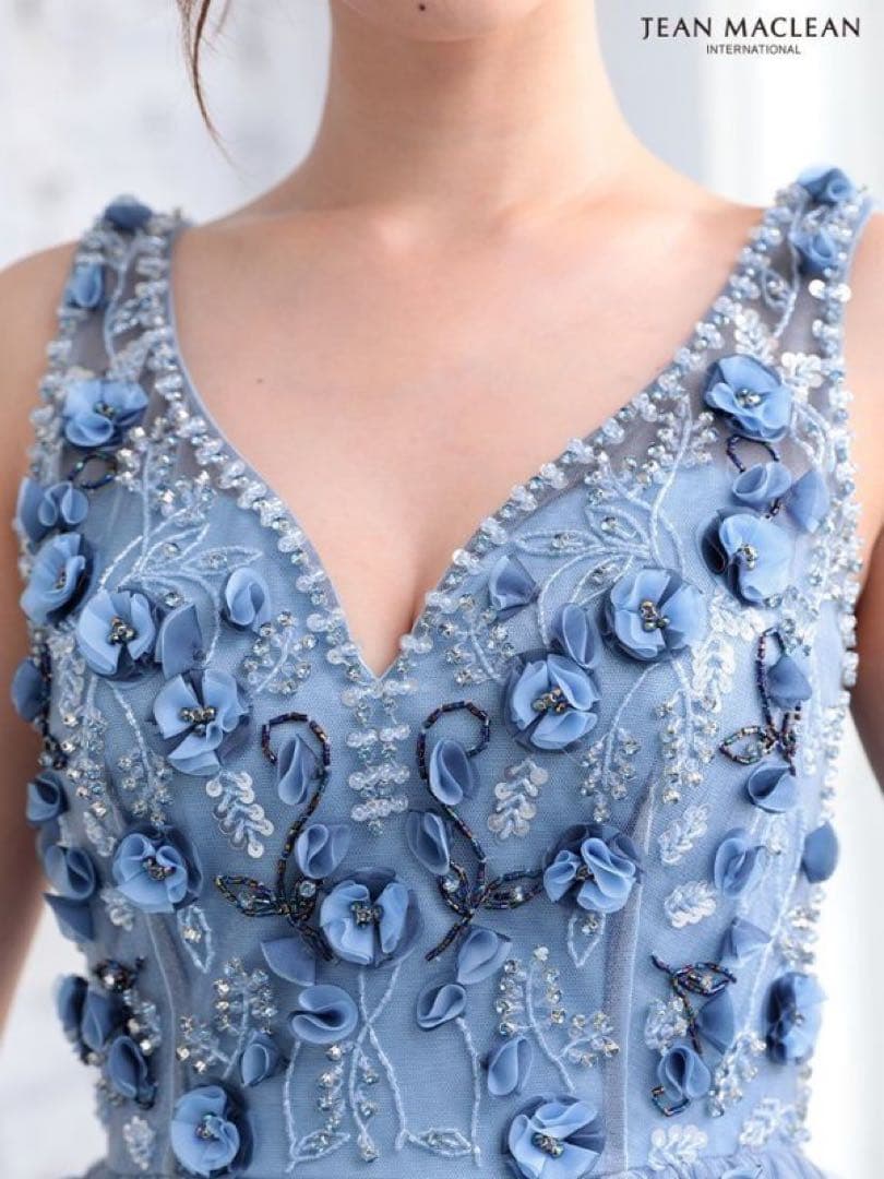 【JEAN MACLEAN/ジャンマクレーン】ロング　バースデードレス　ブルー