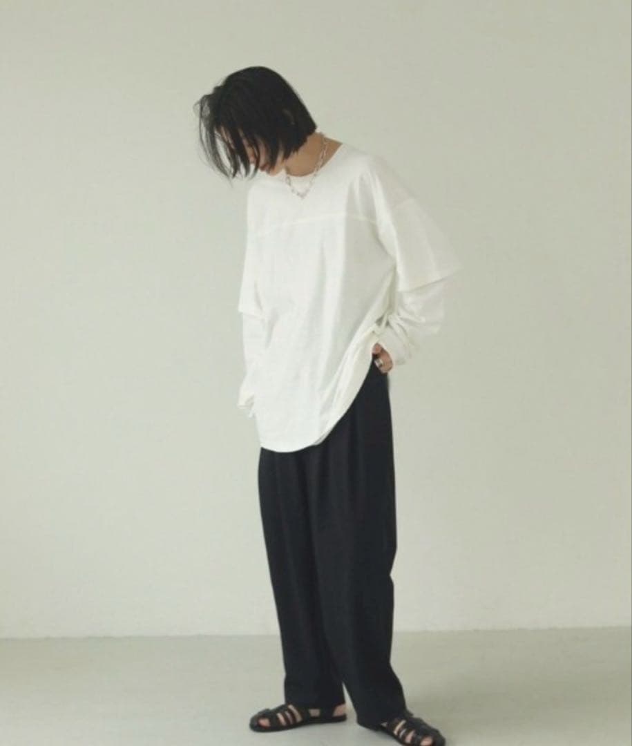 TODAYFUL ハイウエストタックトラウザース