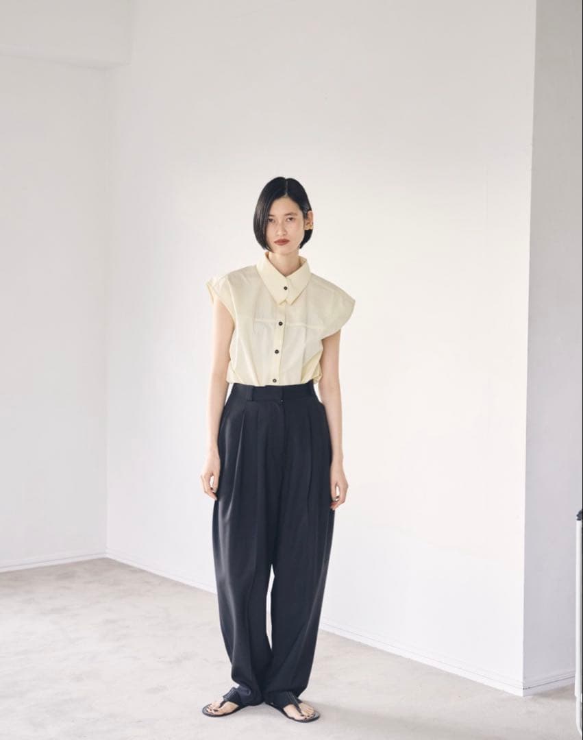 TODAYFUL ハイウエストタックトラウザース