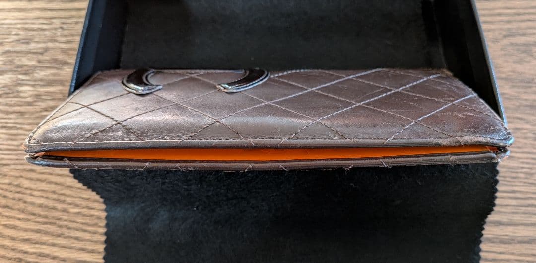 CHANEL カンボンライン 長財布　ブラウン ココマーク