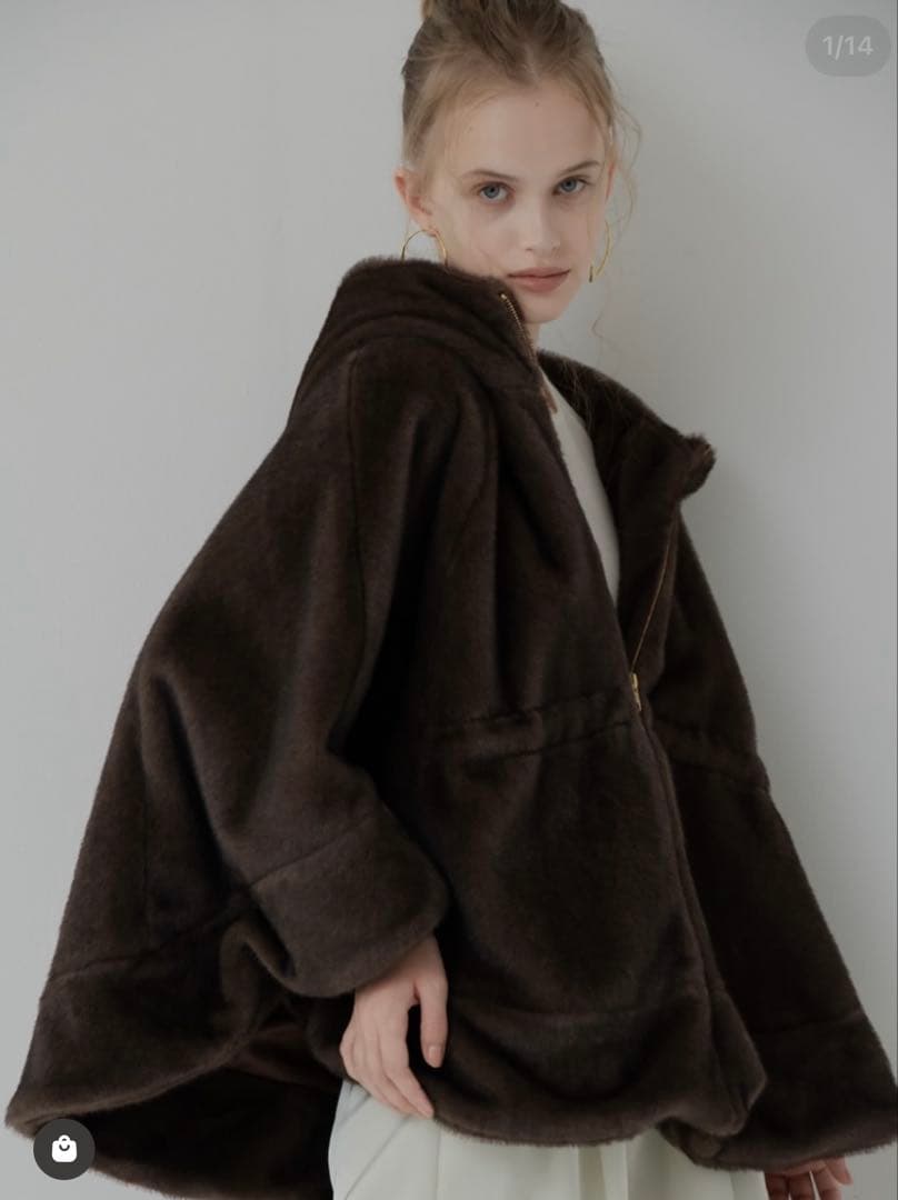 maison de dolce新品■teddy poncho：テディポンチョ