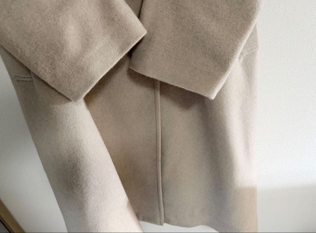 ラウンジドレス　スタンドカラーコート　ウール　ロングコート　ステンカラー