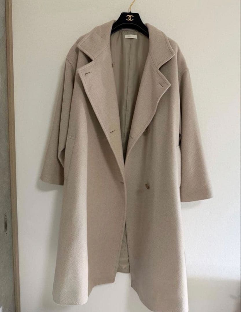 ラウンジドレス　スタンドカラーコート　ウール　ロングコート　ステンカラー