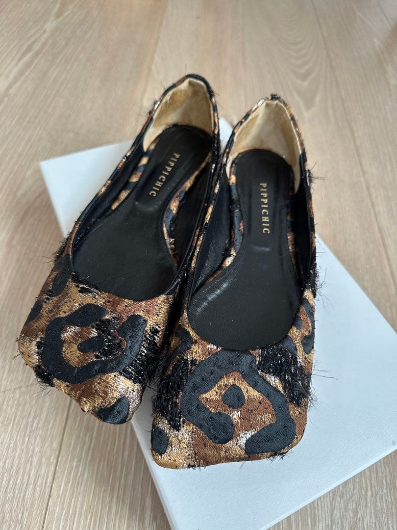 PIPPICHIC レオパード柄 フラットシューズ