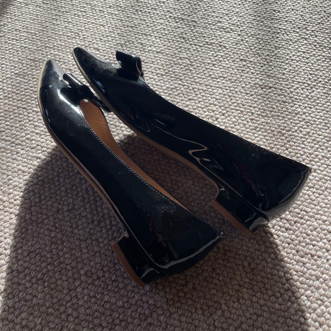 ファビオルスコーニ 38 パテント　ローヒールパンプス