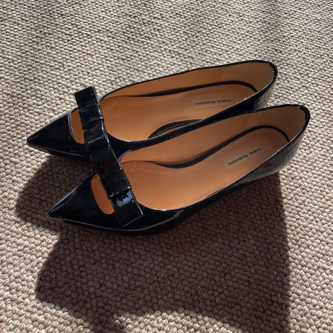ファビオルスコーニ 38 パテント　ローヒールパンプス
