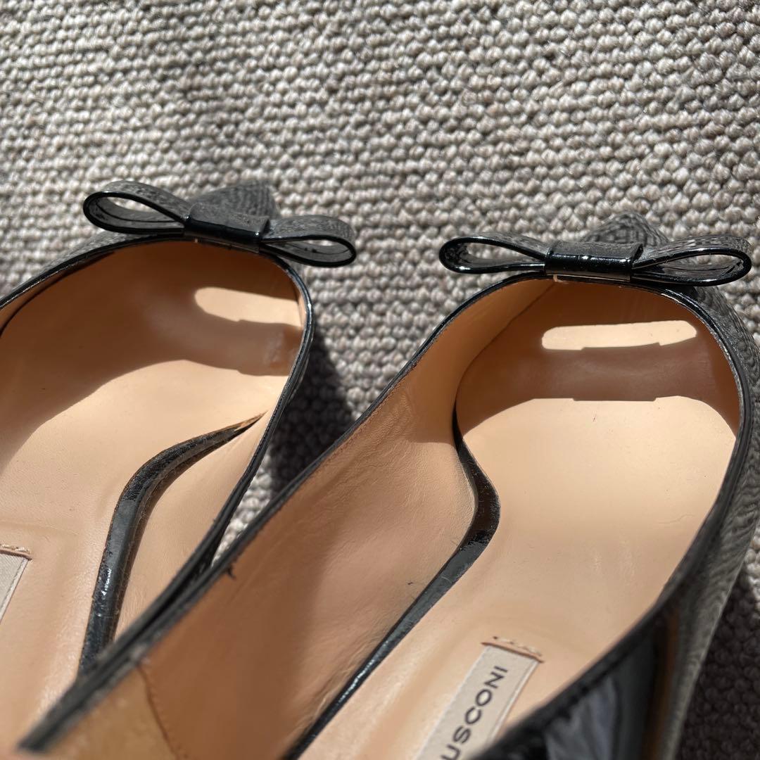 ファビオルスコーニ 38 パテント　ローヒールパンプス