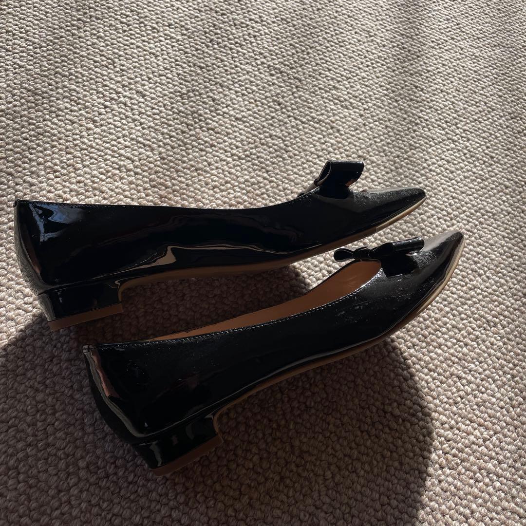 ファビオルスコーニ 38 パテント　ローヒールパンプス