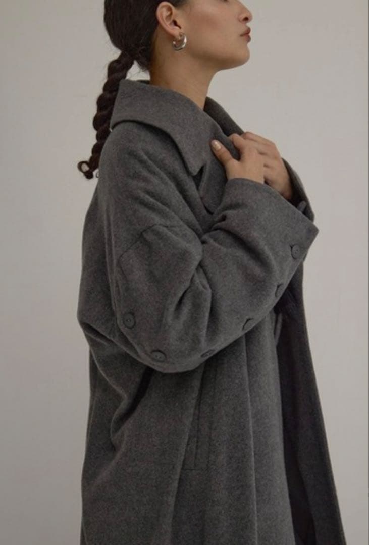コートMelton Wool Gown Coat