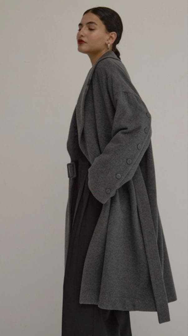 コートMelton Wool Gown Coat