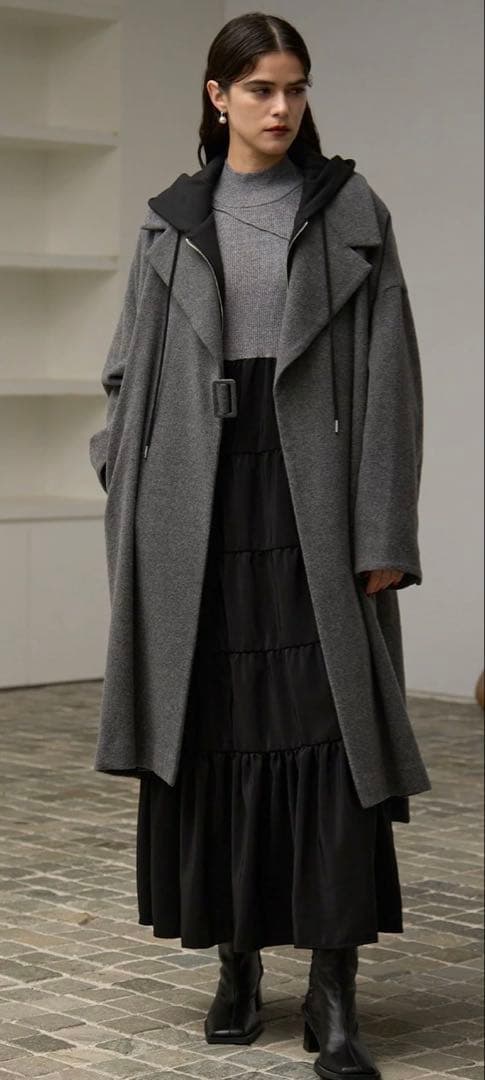 コートMelton Wool Gown Coat