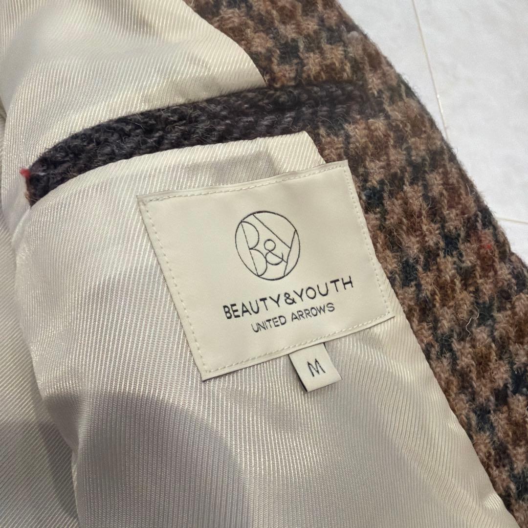 BEAUTY＆YOUTH チェスターコート Harris Tweed チェックM