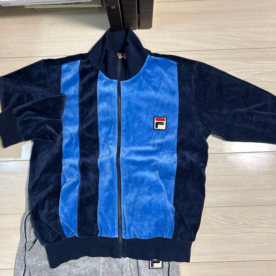 フィラ　FILA　メンズ　ベロア　ジャージ　上下　Mサイズ　テニス