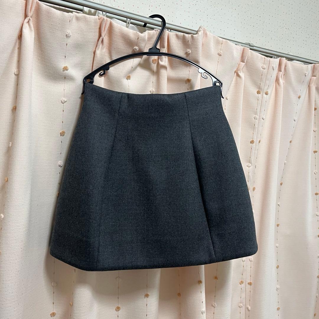 CLANE CONSTRUCTIVE MINI SKIRT クラネ グレー