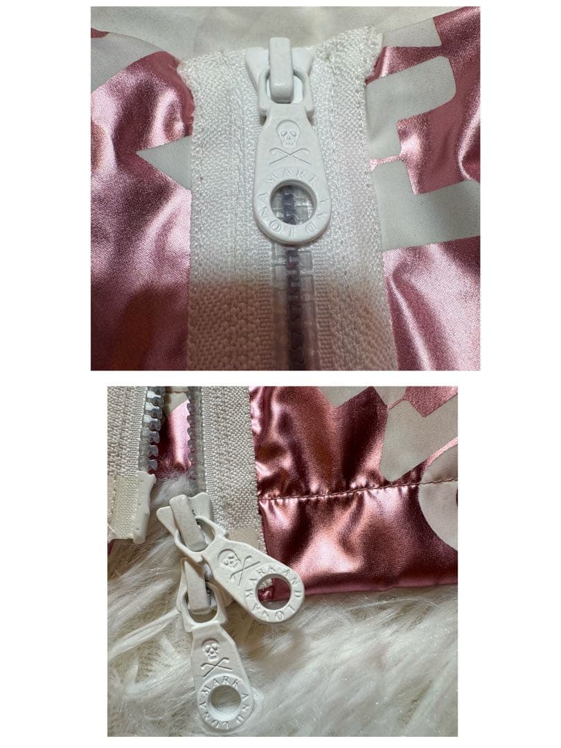 みぽぷ様マークアンドロナ フード付きジャンパー 光沢ピンク 男女兼用 ロゴ スカ