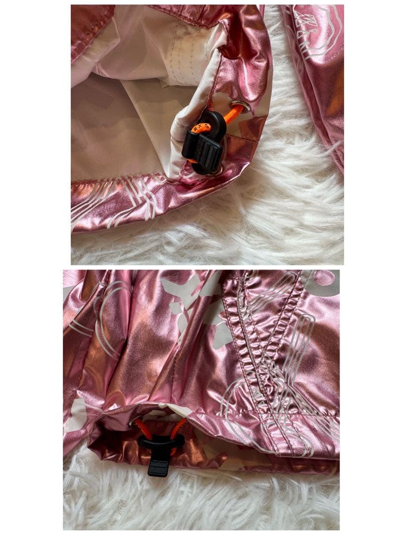 みぽぷ様マークアンドロナ フード付きジャンパー 光沢ピンク 男女兼用 ロゴ スカ