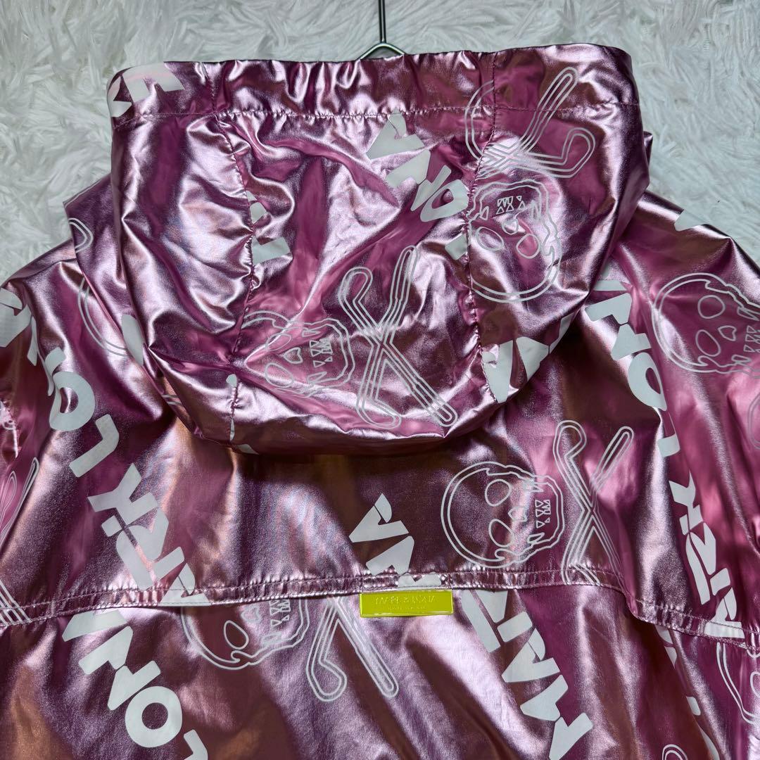 みぽぷ様マークアンドロナ フード付きジャンパー 光沢ピンク 男女兼用 ロゴ スカ