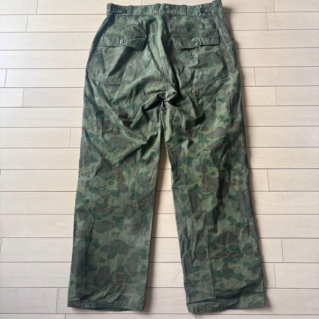 50s60sダックハンターカモ　ベイカーパンツ　usa製 ミリタリー　コの字留