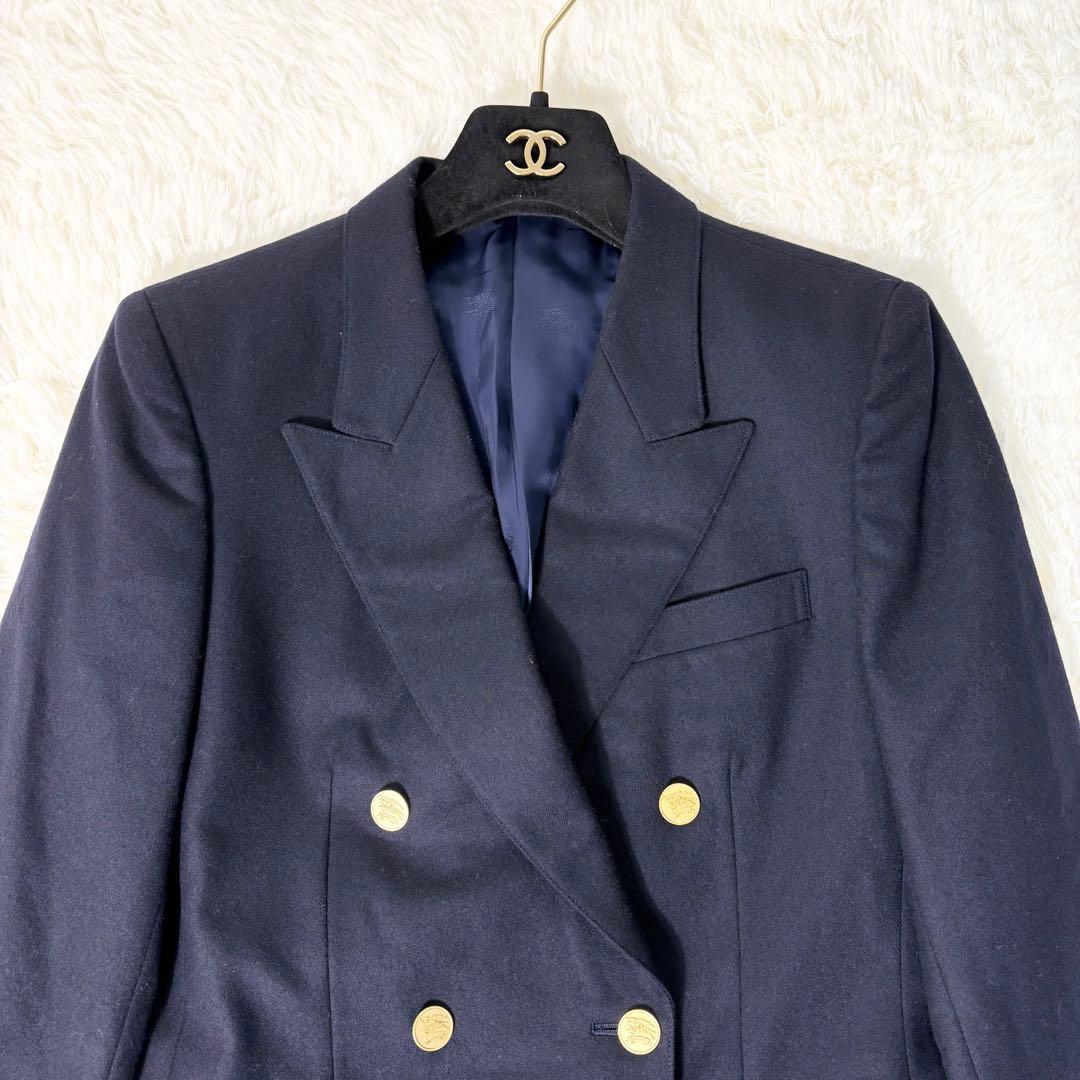 Burberrys バーバリーズ スカートスーツ 紺ブレ 金ボタン ダブル