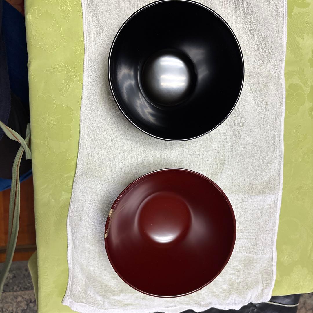 宮内庁御用達　漆器 山田平安堂 寿恵広鉢　鶴亀(ペア)