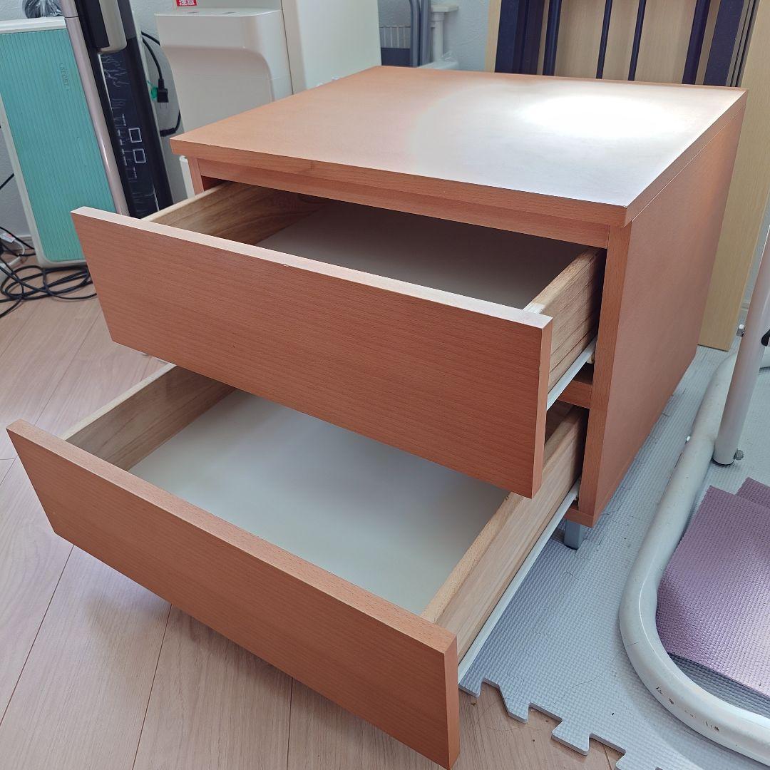 配送料込無印良品 ブナ材2段ローチェスト 幅560×奥行445×高さ370 廃盤