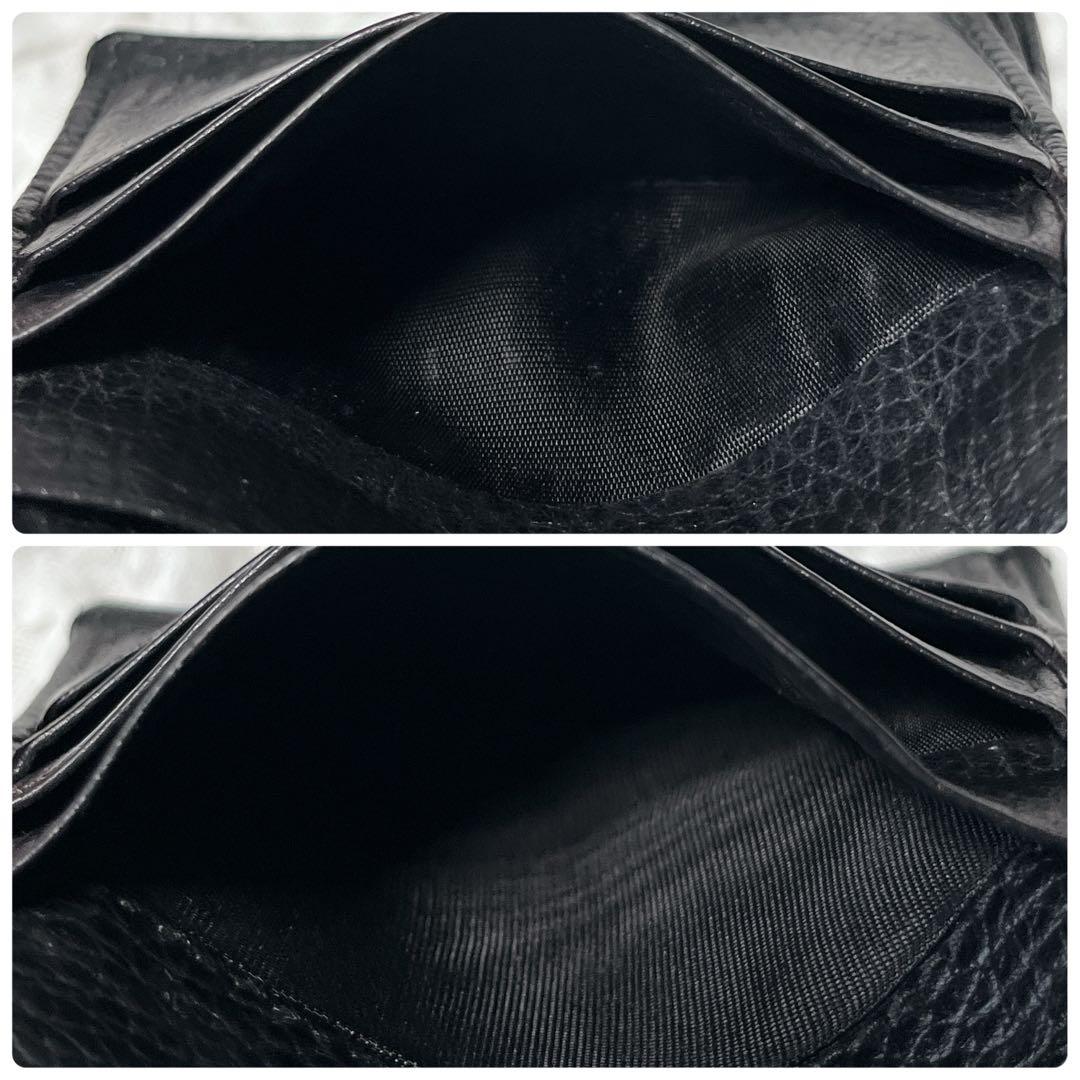 GUCCI ブラック GGパターン 二つ折り財布　グッチ　レザー　ナイロン