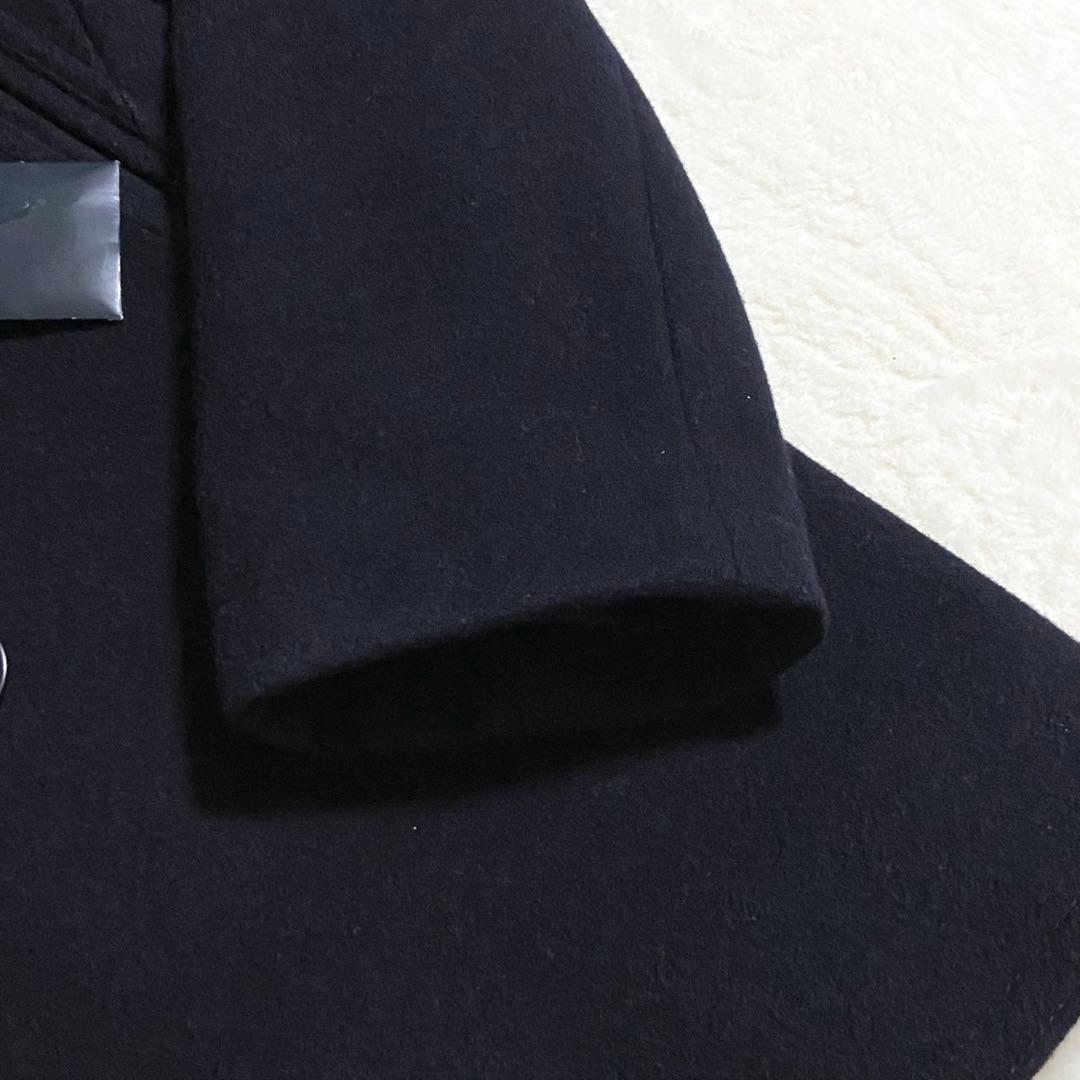 【美品】ブルックスブラザーズ Pコート チェック L相当 ブラック メンズ