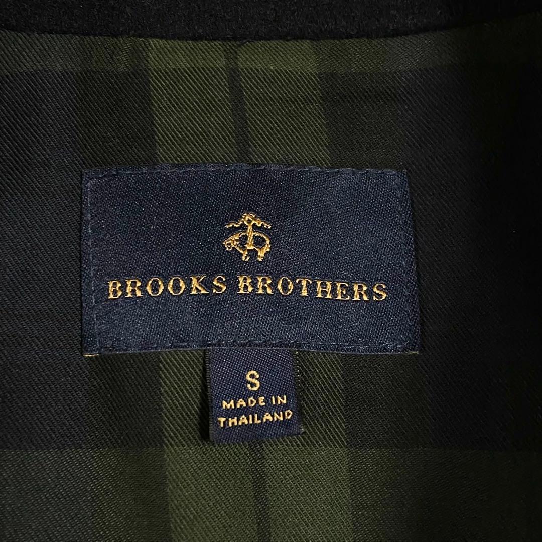 【美品】ブルックスブラザーズ Pコート チェック L相当 ブラック メンズ