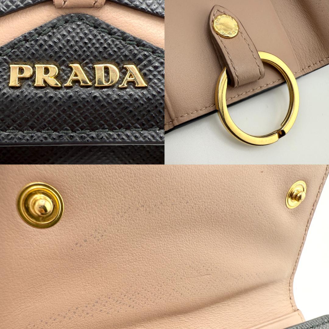✨希少✨ PRADA プラダ ４連 キーケース リボン レディース　レザー