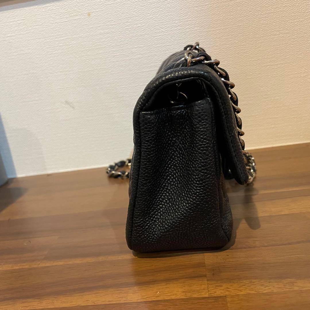 極美品　シャネル　マトラッセ　20 キャビアスキン　ショルダーバッグ　ブラック