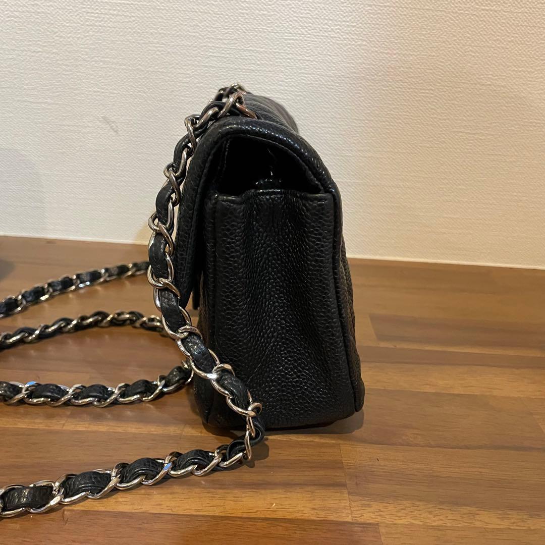 極美品　シャネル　マトラッセ　20 キャビアスキン　ショルダーバッグ　ブラック