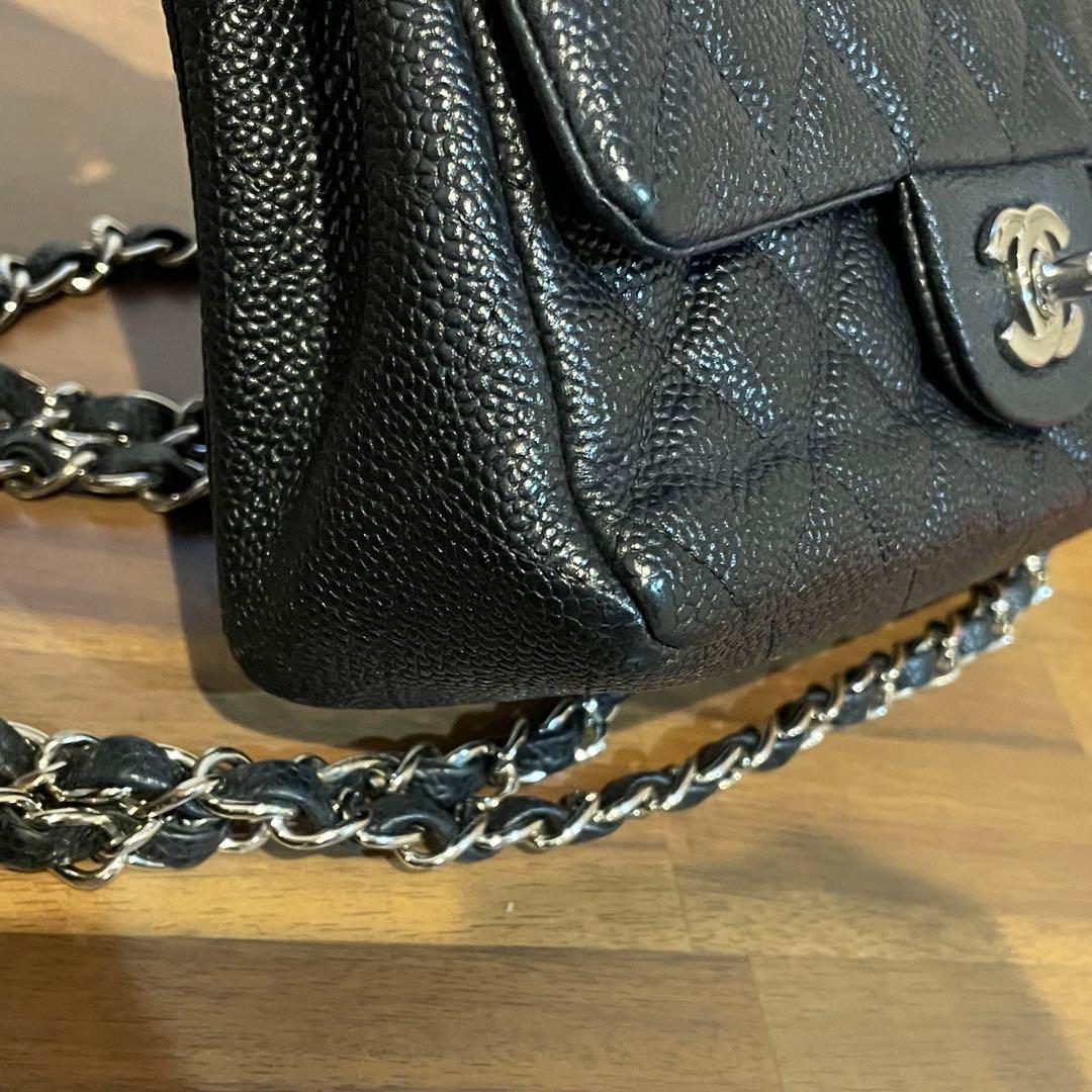 極美品　シャネル　マトラッセ　20 キャビアスキン　ショルダーバッグ　ブラック