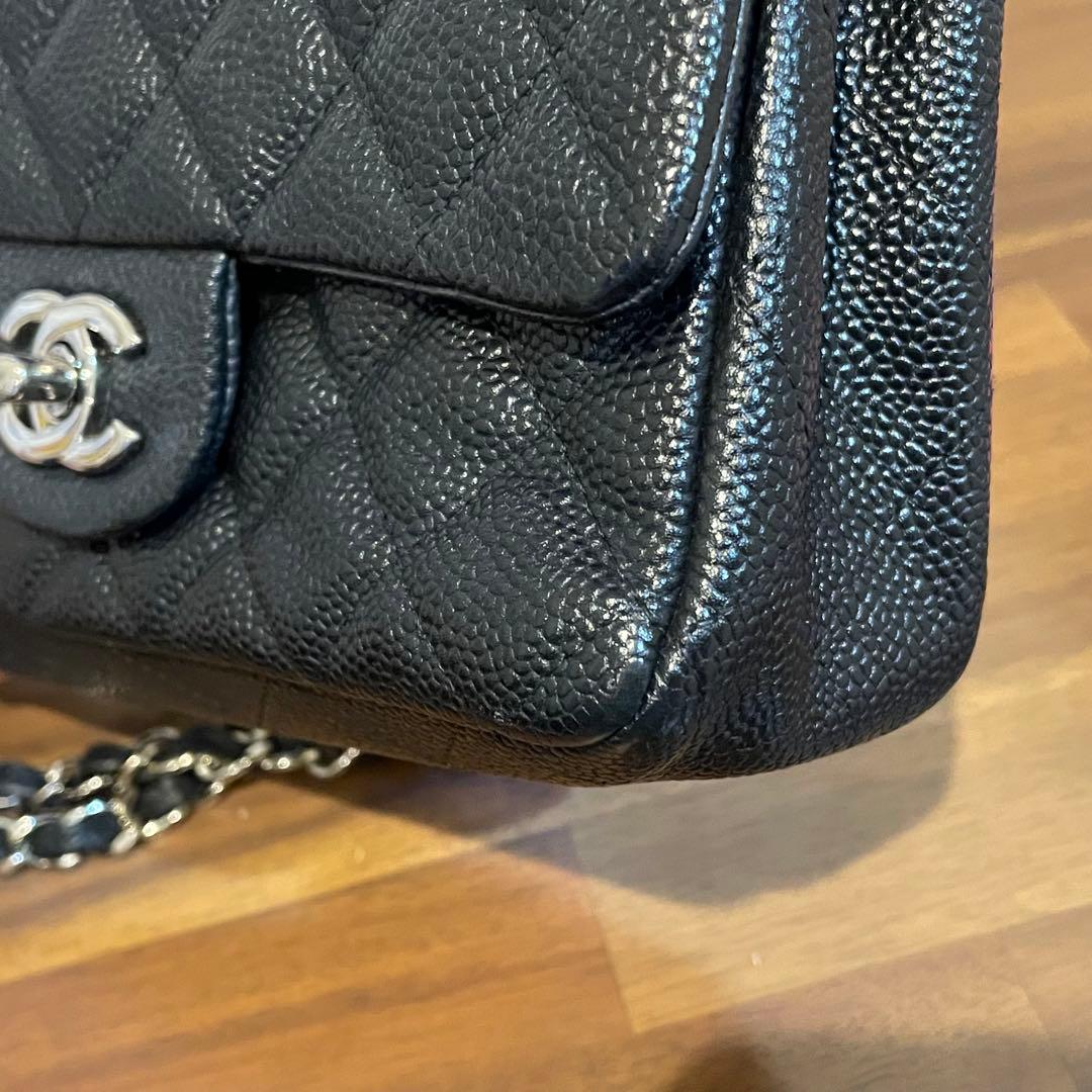 極美品　シャネル　マトラッセ　20 キャビアスキン　ショルダーバッグ　ブラック
